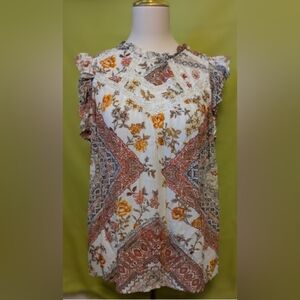$7 💵 Good Hart Boho Floral Print Women's Top